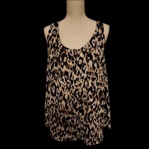 MAURICES Brown, Black and White Animal Print Tank Top